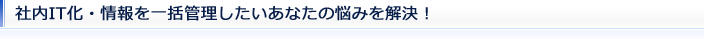 社内IT化・情報を一括管理したいあなたの悩みを解決！